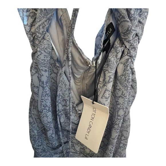 Cotton Candy Silver Ruched Slip Dress - Picture 3 of 4